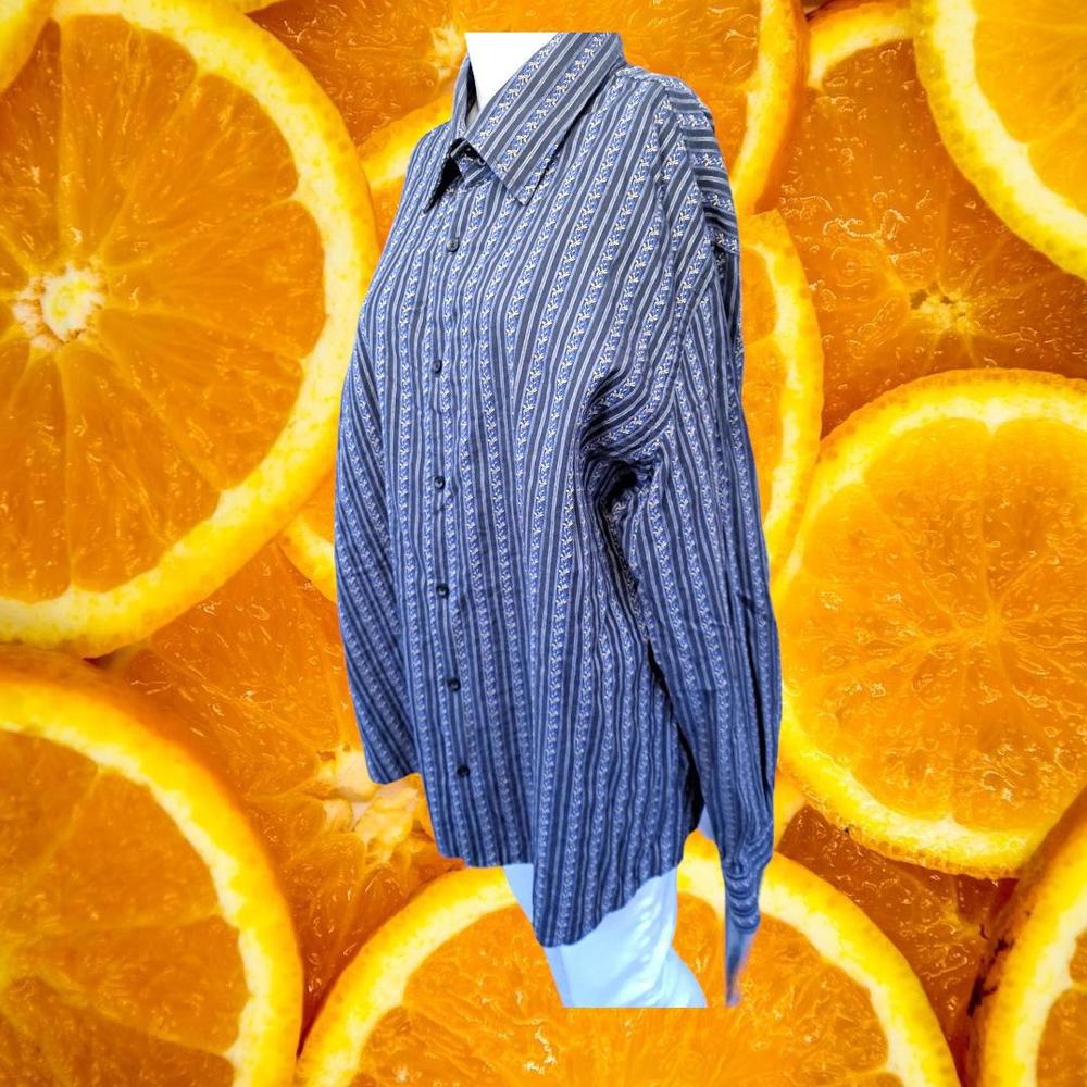 Mexx Blue Black Yellow Pattern Button Up Shirt‎ Size 2XL